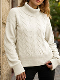 Casual solid color wool long-sleeved sweater