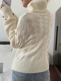 Casual solid color wool long-sleeved sweater