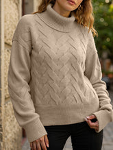 Casual solid color wool long-sleeved sweater