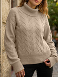 Casual solid color wool long-sleeved sweater