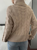 Casual solid color wool long-sleeved sweater