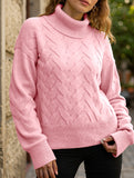Casual solid color wool long-sleeved sweater