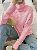 Casual solid color wool long-sleeved sweater