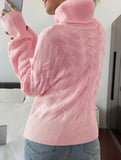 Casual solid color wool long-sleeved sweater