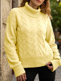 Casual solid color wool long-sleeved sweater