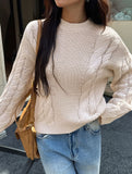 Casual simple wool long-sleeved sweater