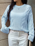 Casual simple wool long-sleeved sweater
