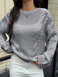 Casual simple wool long-sleeved sweater