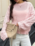 Casual simple wool long-sleeved sweater
