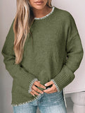 Versatile crew neck casual long-sleeved sweater