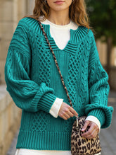 Casual knitted cable-knit sweater