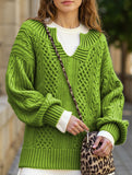 Casual knitted cable-knit sweater