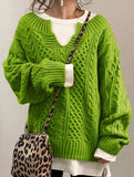 Casual knitted cable-knit sweater