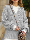 Casual knitted cable-knit sweater