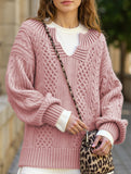 Casual knitted cable-knit sweater