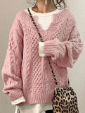 Casual knitted cable-knit sweater