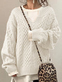Casual knitted cable-knit sweater