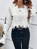 Ripped tassel long-sleeved loose-fitting sweater