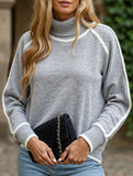 Loose turtleneck pullover sweater