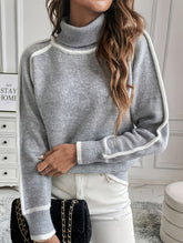 Loose turtleneck pullover sweater