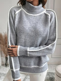 Loose turtleneck pullover sweater