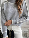 Loose turtleneck pullover sweater