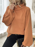Straight-cut floral turtleneck sweater