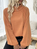 Straight-cut floral turtleneck sweater