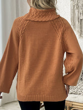 Straight-cut floral turtleneck sweater