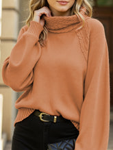 Straight-cut floral turtleneck sweater