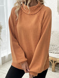 Straight-cut floral turtleneck sweater
