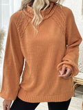 Straight-cut floral turtleneck sweater