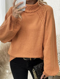 Straight-cut floral turtleneck sweater