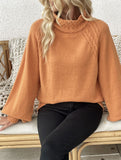 Straight-cut floral turtleneck sweater