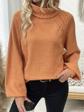 Straight-cut floral turtleneck sweater