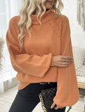 Straight-cut floral turtleneck sweater