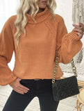 Straight-cut floral turtleneck sweater