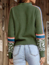 Hollow leopard print crew neck sweater