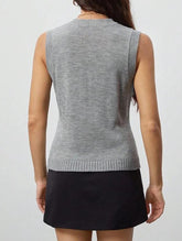 All-match round neck knitted cardigan