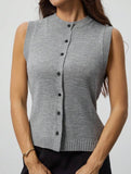 All-match round neck knitted cardigan
