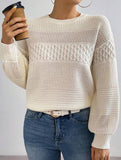 Simple hollow long-sleeved sweater