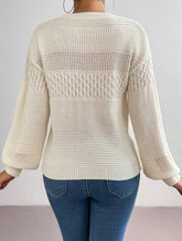Simple hollow long-sleeved sweater