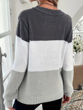Casual round neck color-block sweater