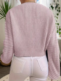 Loose lazy V-neck lantern long-sleeved sweater