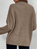 Long-sleeved POLO collar solid color sweater