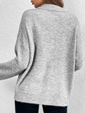 Long-sleeved POLO collar solid color sweater