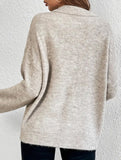Long-sleeved POLO collar solid color sweater