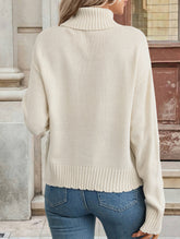 Patterned turtleneck pullover sweater