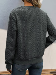 Retro long-sleeved pleated solid color sweatshirt