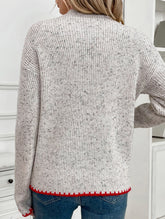 Casual Half-Turtleneck Heart Sweater